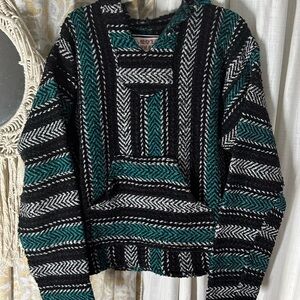 Gypsy Rose baja hoodie drug rug poncho m